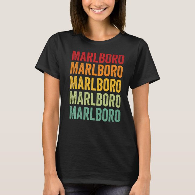 Marlboro County South Carolina Rainbow Text T-Shirt (Front)