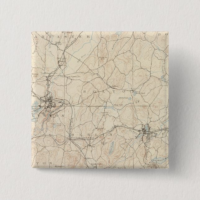 Marlboro, Massachusetts 2 Inch Square Button (Front)