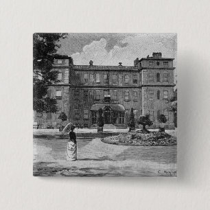 Marlborough House, from the garden, 1863 2 Inch Square Button