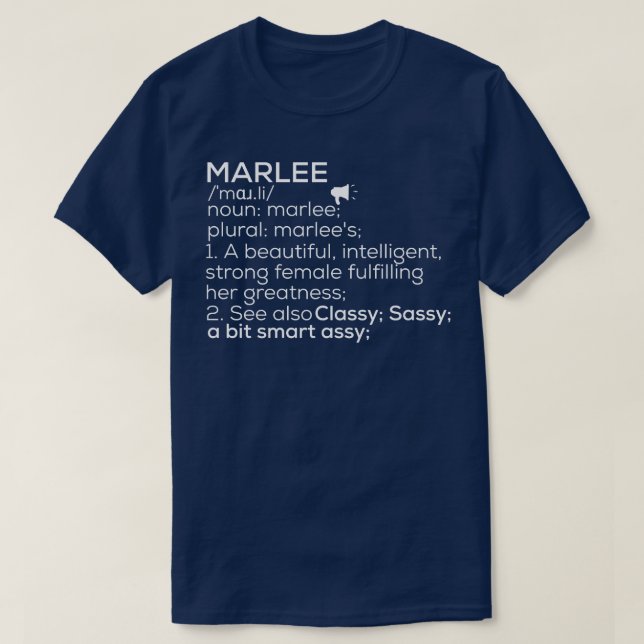 Marlee Name Marlee Definition Marlee Female Name M T-Shirt (Design Front)