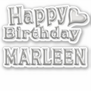 Marleen Happy Birthday silver Sticker