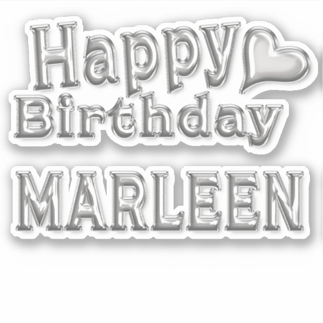 Marleen Happy Birthday silver Sticker (Front)