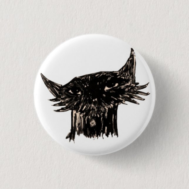 Marley Fish Cartoon Head 1 Inch Round Button (Front)