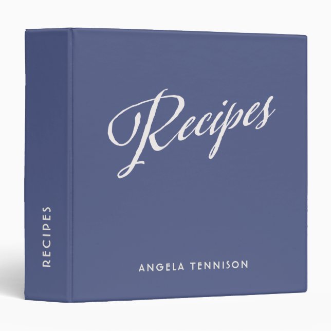 Marlin and White Personalized Recipe Journal Binder (Front/Spine)