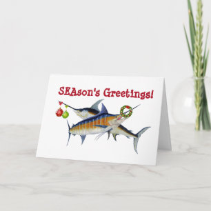 Marlin et carte de Noël d'espadons