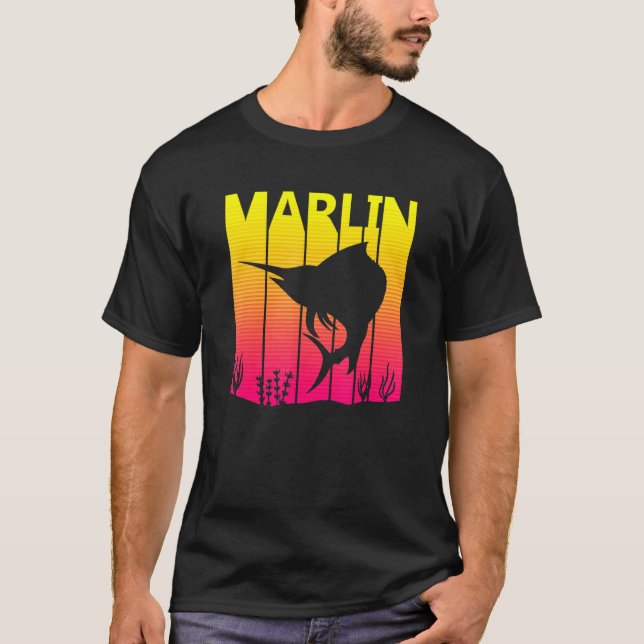 Marlin Fish Retro T-Shirt (Front)