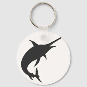Marlin fish silhouette - Choose background color Keychain