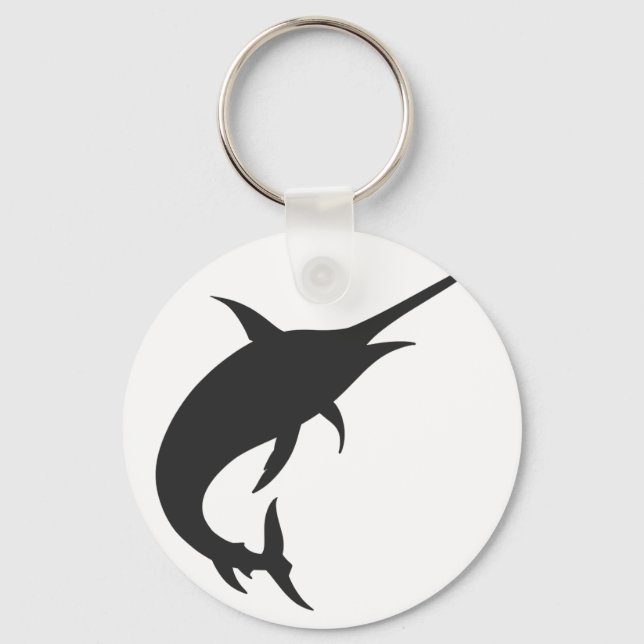 Marlin fish silhouette - Choose background colour Keychain (Front)