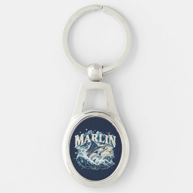 MARLIN Fishing Ocean Adventure Keychain (Front)