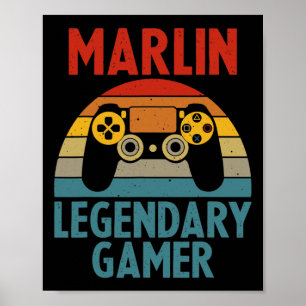 Marlin Gift Name Personalized Funny Gaming Geek Bi Poster
