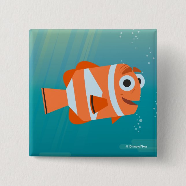 Marlin | Ocean Here We Come! 2 Inch Square Button (Front)