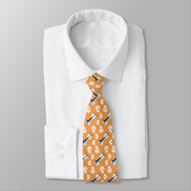 Marlin on orange floral tie (Tied)