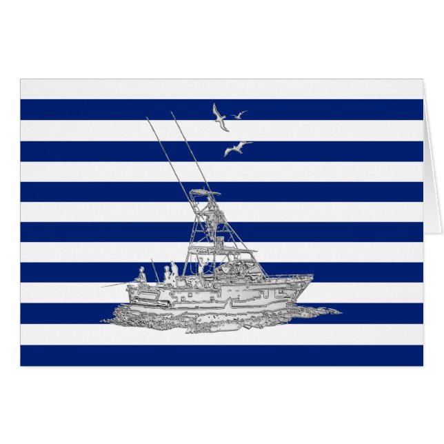 Marlin Pêche Chrome sur les bandes Nautiques (Devant horizontal)