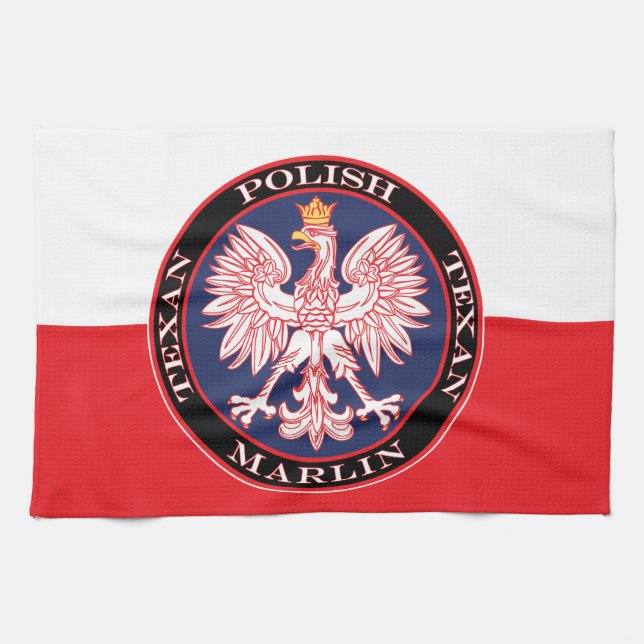 Marlin Round Polish Texan Kitchen Towel (Horizontal)