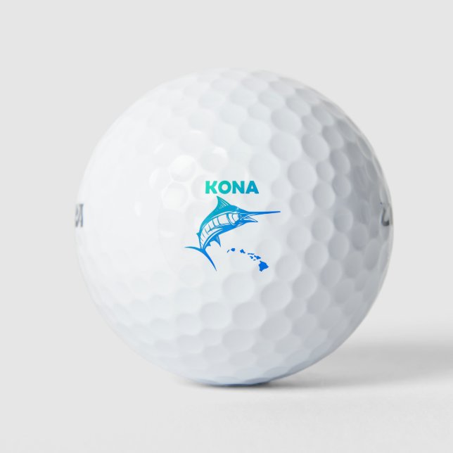 Marlin Sport Fishing Kona Hawaii Golf Balls (Front)