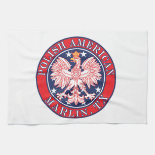 Marlin Texas Polish American Eagle Kitchen Towel