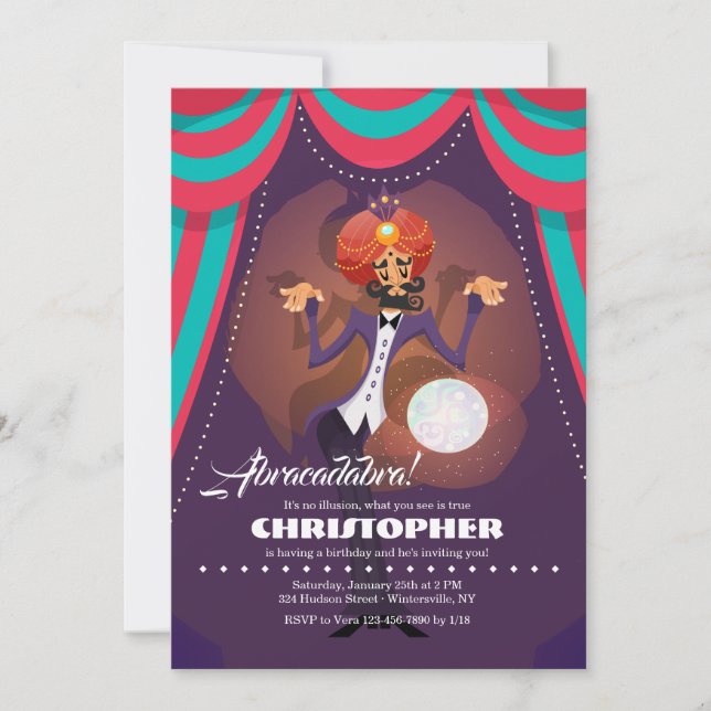 Marlin the Magician Invitation (Front)