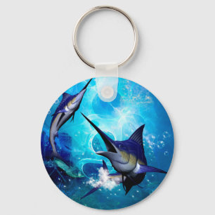 Marlin with bubbles keychain