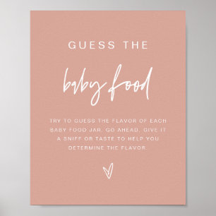 MARLO Blush Pink Boho Guess the Baby Food Game  Poster