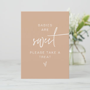 MARLO Bohemian Beige Babies Are Sweet Favour Sign  Invitation