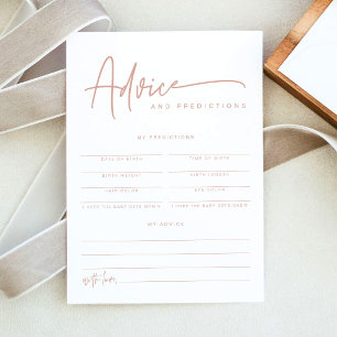 MARLO Boho Blush Pink Baby Advice & Predictions  Invitation