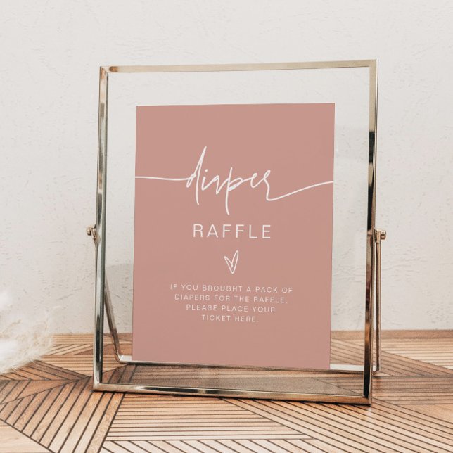 MARLO Boho Blush Pink Diaper Raffle Game Sign (Creator Uploaded)