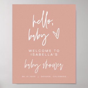 MARLO Boho Blush Pink Shower Welcome Poster