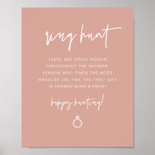 MARLO Boho Blush Ring Hunt Bridal Shower Game Pos Poster
