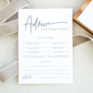 MARLO Boho Dusty Blue Baby Advice & Predictions Invitation
