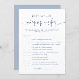 MARLO Boho Dusty Blue Over Under Baby Shower Game Invitation