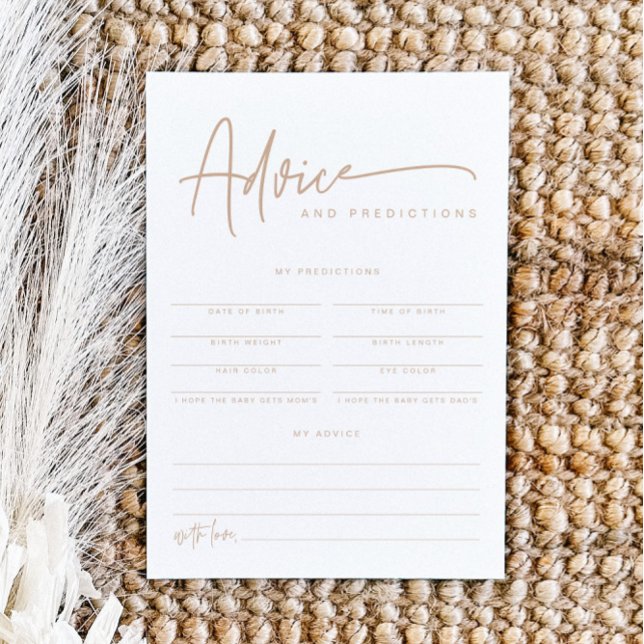 MARLO Boho Earth Toned Baby Advice & Predictions  Invitation (Creator Uploaded)