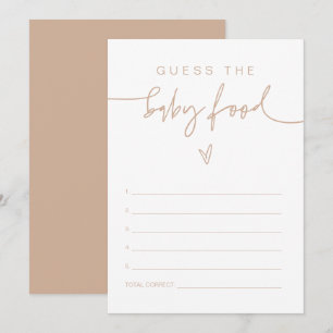 MARLO Boho Earth Toned Guess the Baby Food Game Invitation