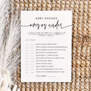 MARLO Bold and Modern Over Under Baby Shower Game Invitation