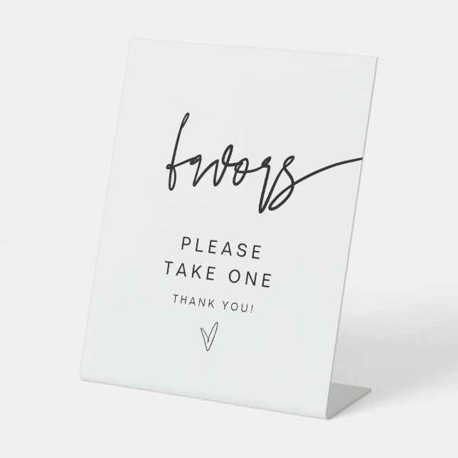 MARLO Bold Contemporary Font Favour Table Pedestal Sign (Front)