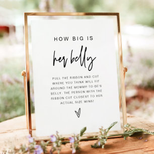 MARLO Bold Modern How Big is Her Belly Game Poste Poster