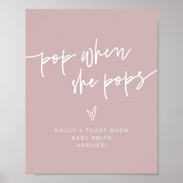 MARLO Dusty Rose Bohemian Pop When She Pops Sign (Front)