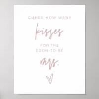 MARLO Dusty Rose How Many Kisses Bridal Game