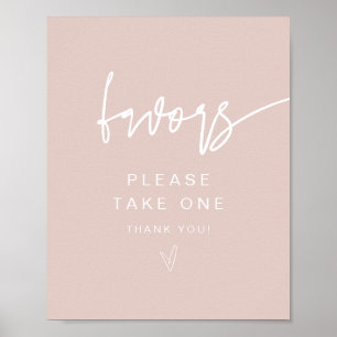 MARLO Modern Boho Blush Pink Favours Sign