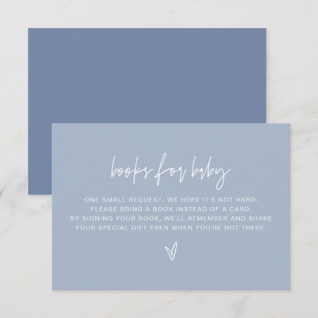 MARLO Modern Boho Dusty Blue Books for Baby Card (Front/Back)