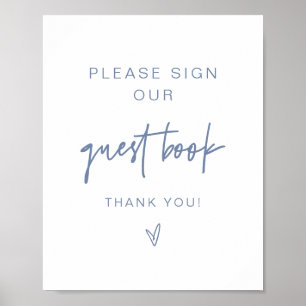 MARLO Modern Boho Dusty Blue Guestbook Sign