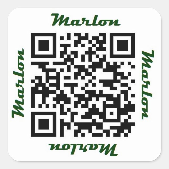 Marlon First Name QR Code Personalized Sticker (Front)