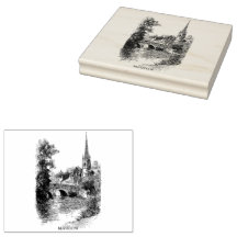 Marlow Church and Bridge Sketch  