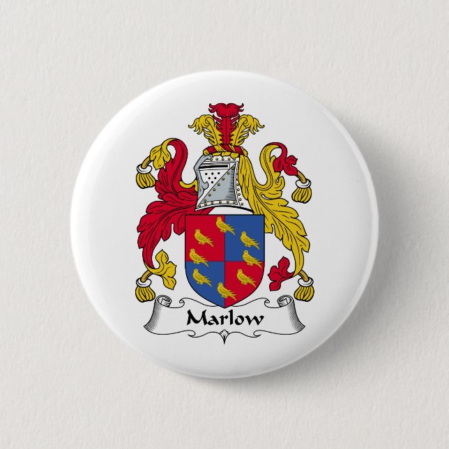 Marlow Family Crest 2 Inch Round Button (Front)