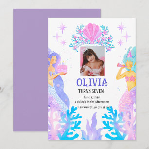 Marmaid birthday invitation