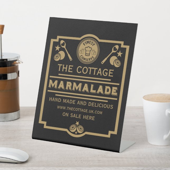 Marmalade Conserve Maker Pedestal Sign (In SItu)