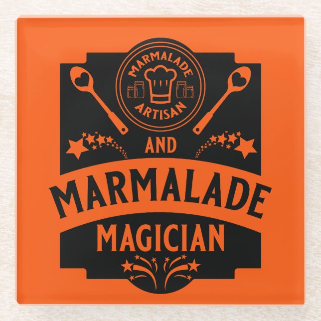 Marmalade Jam  Glass Coaster (Front)