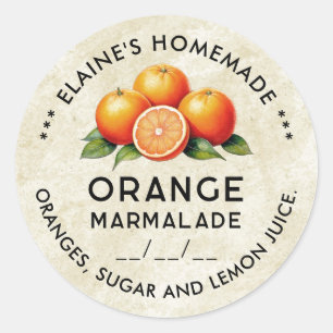 Marmelade maison Orange style vintage étiquette