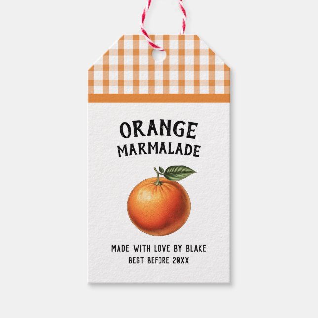 Marmelade orange Étiquette de réserve à damiers mo (Devant)