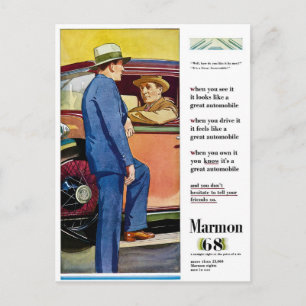 Marmon 68 - Vintage Automobile Advertisement Postcard