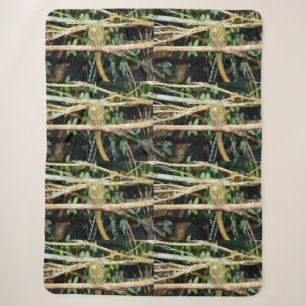 Marmoset Monkey Sitting On Branch, Sherpa Blanket